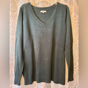 Croft & Barrow Green V-Neck Sweater